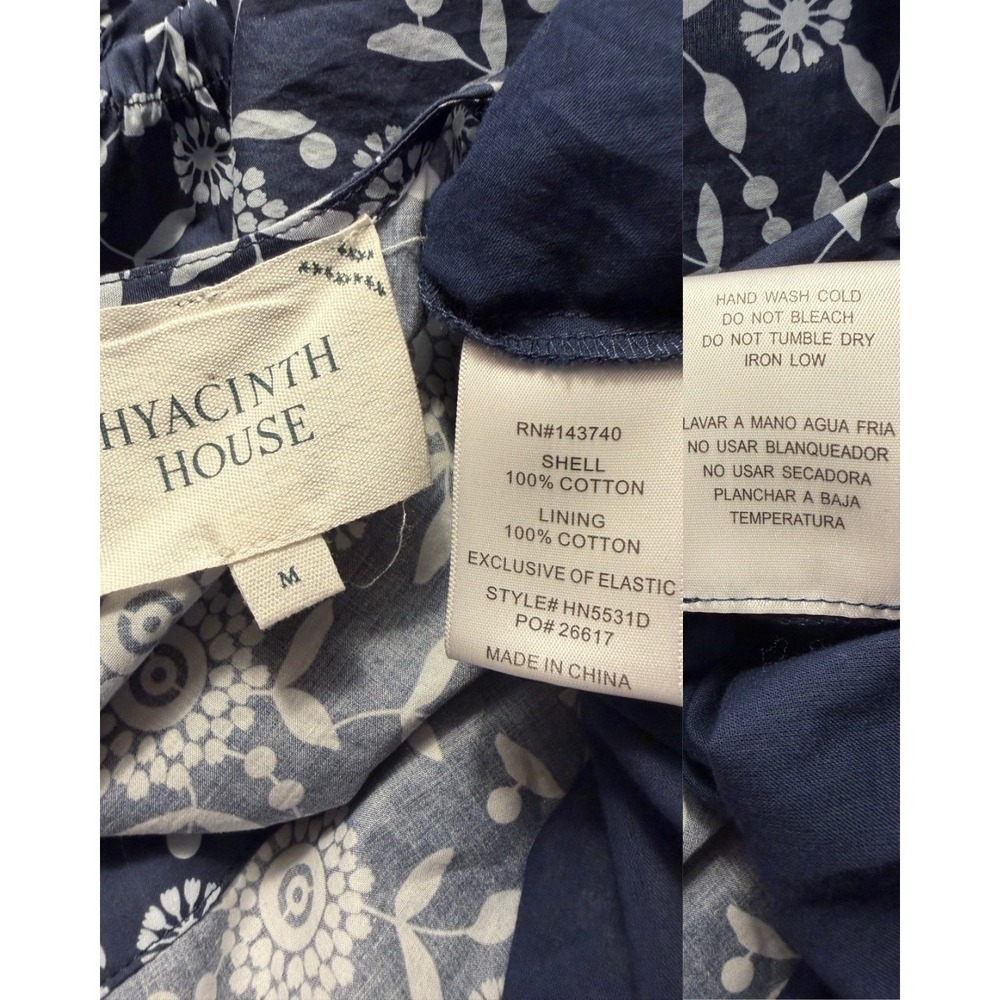 Hyacinth House Tuckernuck Keeley Smocked Cotton Floral Maxi Dress Womens M Med - Picture 9 of 10